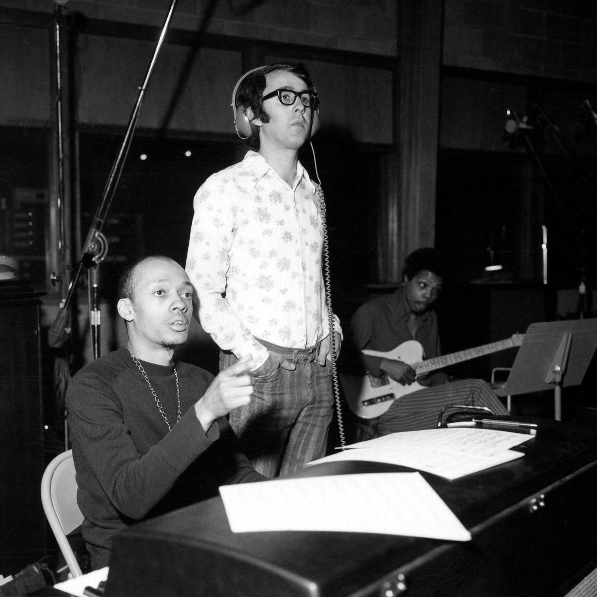 Weldon Irvine, Bob James, and guitarist Cornell Dupree during the recording of Stanley Turrentine’s <i>Cherry</i>, 1972. Photo by Chuck Stewart.